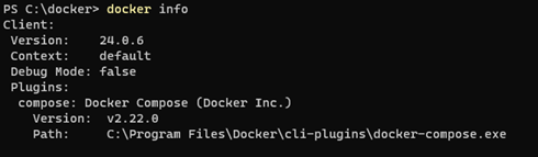 docker info command output