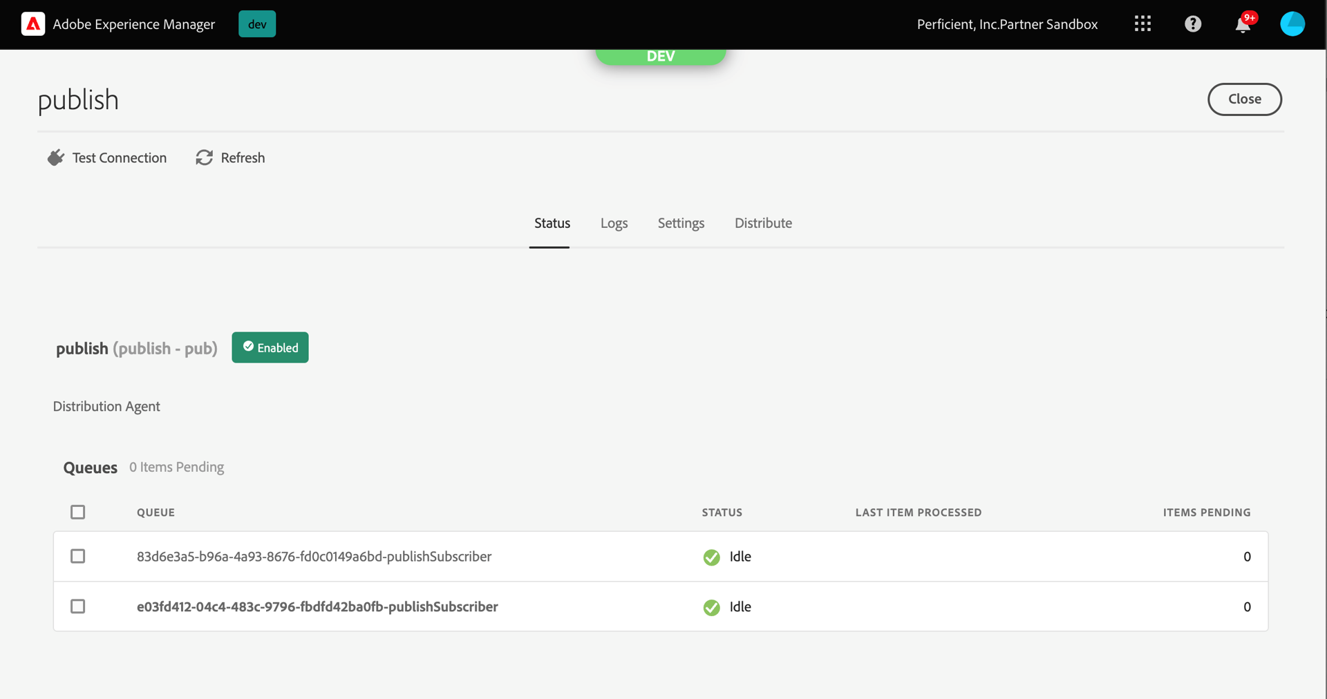 Aem Publish Process Status
