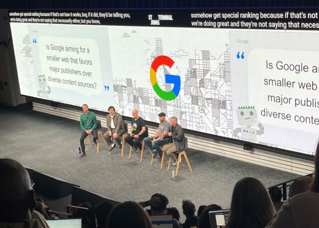 The panel at Google Search Central Live NYC Panel 2025 consisted of Daniel Weisberg, Eric Barbera, John Mueller, Ryan Levering, and Danny Sullivan.