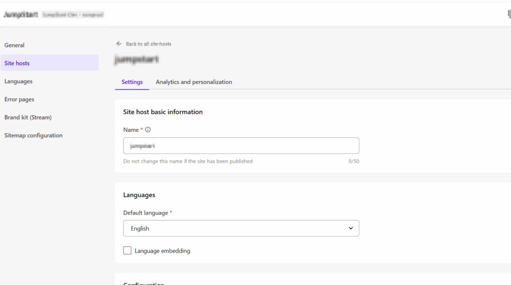 Personalization Site Hosts