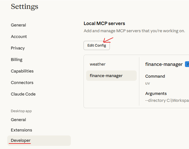 Developer Settings